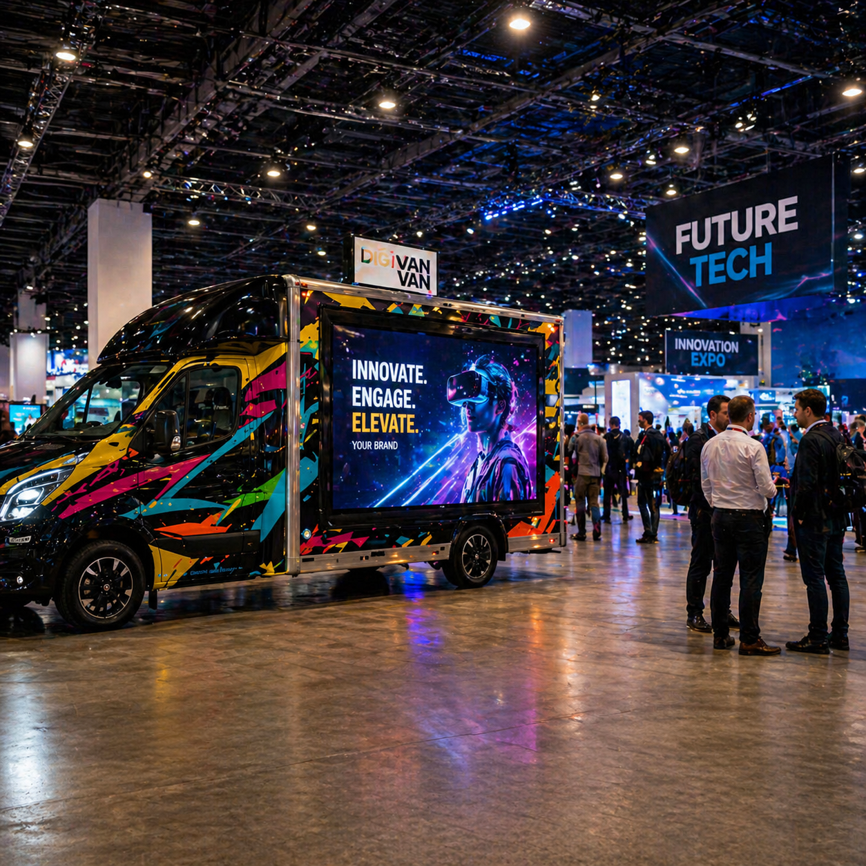 The DigiVan 3m x 1.5m mobile LED screen at an outdoor event