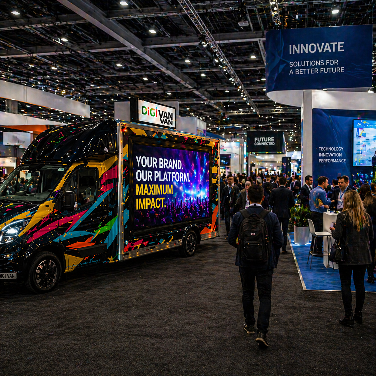 The DigiVan at a trade show or exhibition